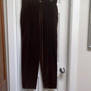 VELVET VINTAGE! Beautiful Brown high rise 100% cotton velvet SZ 14